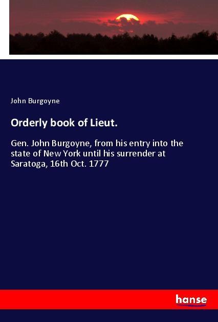 Orderly book of Lieut.