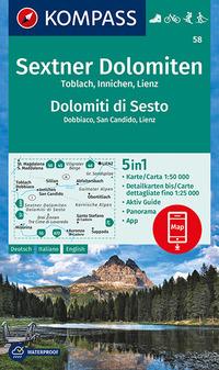 Sextner Dolomiten, Dolomit di Sesto, Toblach, Dobbiaco, Innichen, San Candido, Lienz 1:50 000