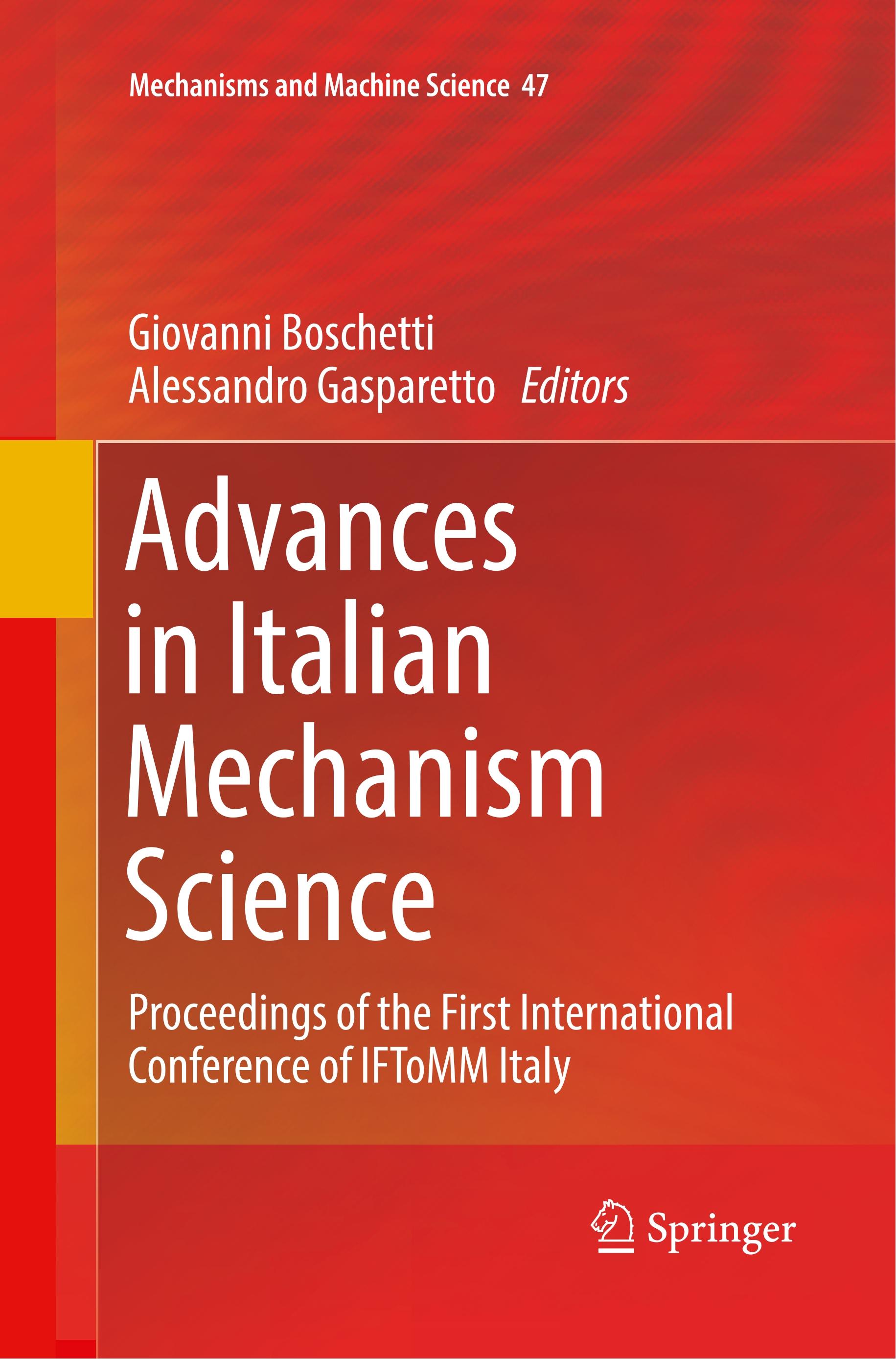 Advances in Italian Mechanism Science