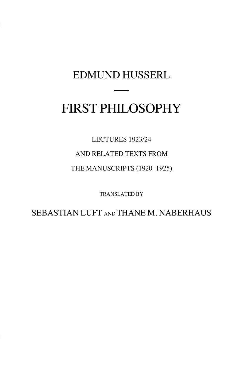 First Philosophy