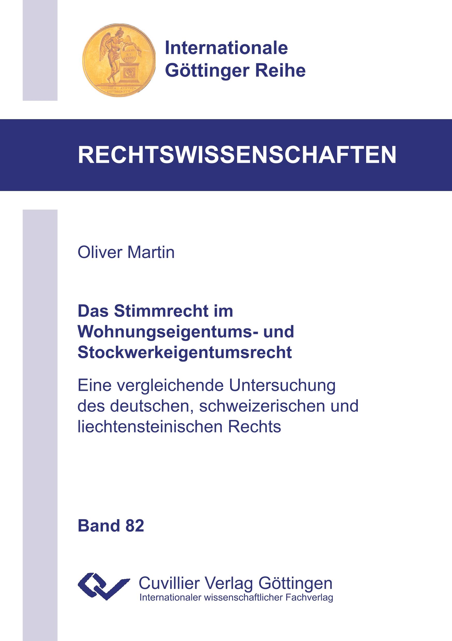 Das Stimmrecht im Wohnungseigentums- und Stockwerkeigentumsrecht (Band 82)