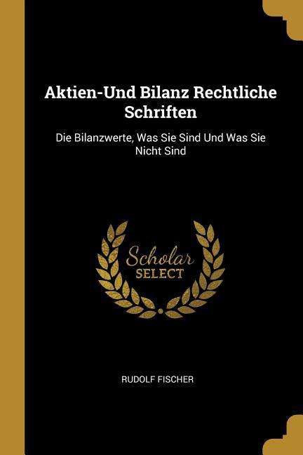 Aktien-Und Bilanz Rechtliche Schriften: Die Bilanzwerte, Was Sie Sind Und Was Sie Nicht Sind