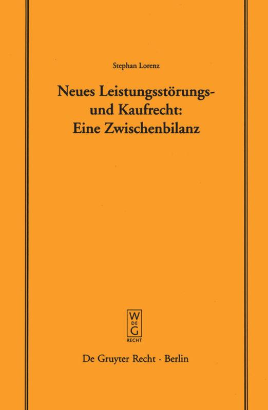 Neues Leistungsstörungs- und Kaufrecht