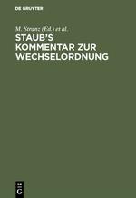 Staub¿s Kommentar zur Wechselordnung