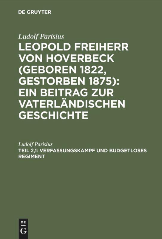 Verfassungskampf und budgetloses Regiment