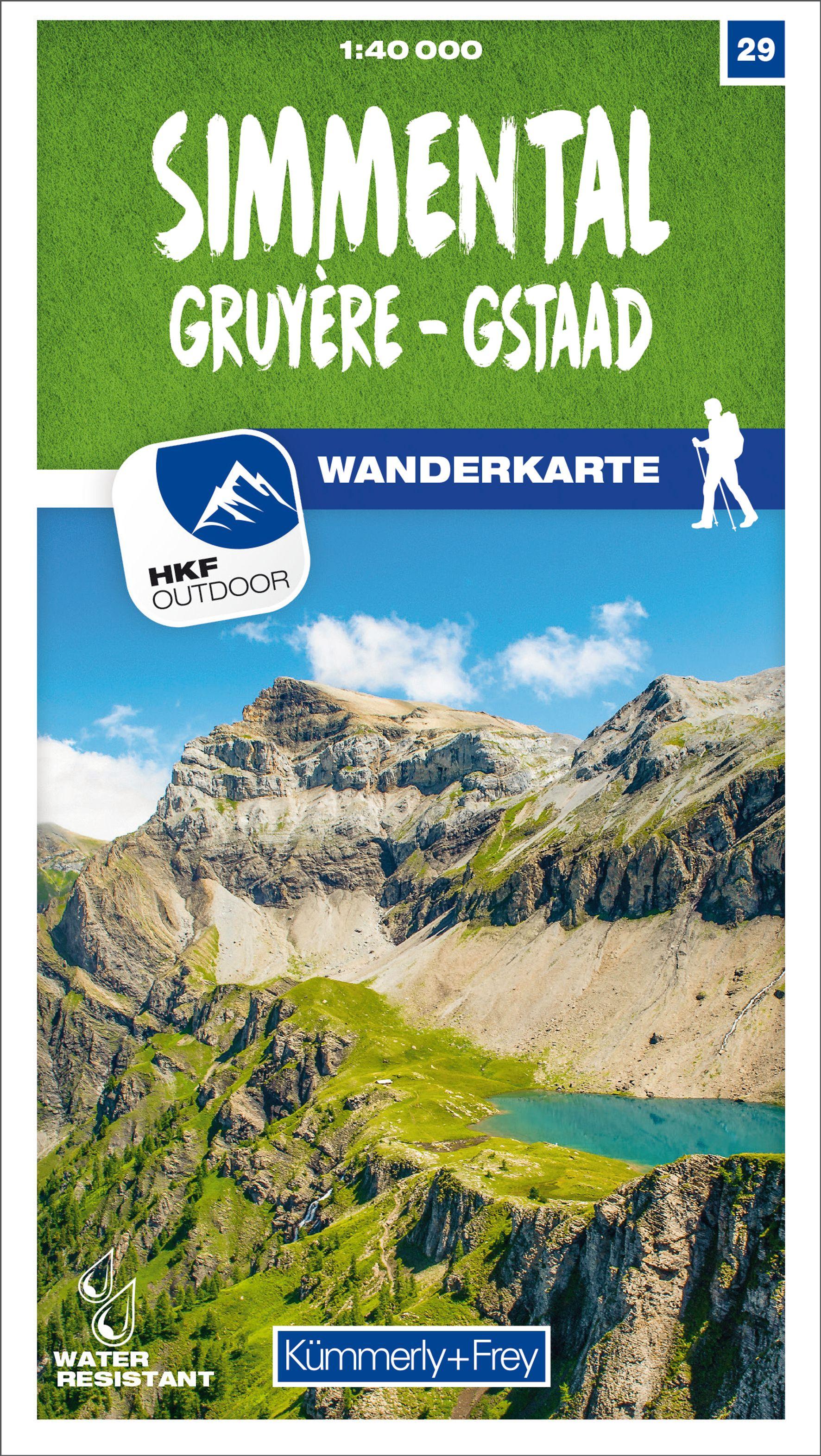 Simmental / Gruyère - Gstaad 29 Wanderkarte 1:40 000 matt laminiert