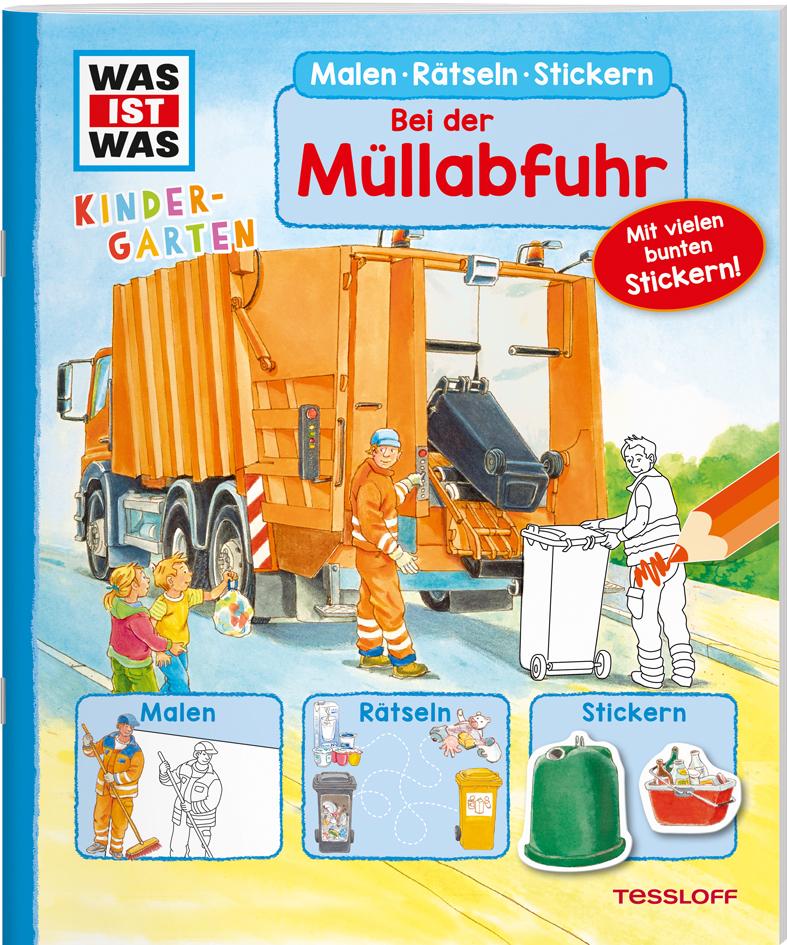 WAS IST WAS Kindergarten Malen Rätseln Stickern Bei der Müllabfuhr