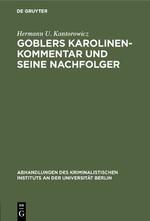 Goblers Karolinen-Kommentar und seine Nachfolger