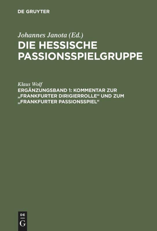 Kommentar zur "Frankfurter Dirigierrolle" und zum "Frankfurter Passionsspiel"