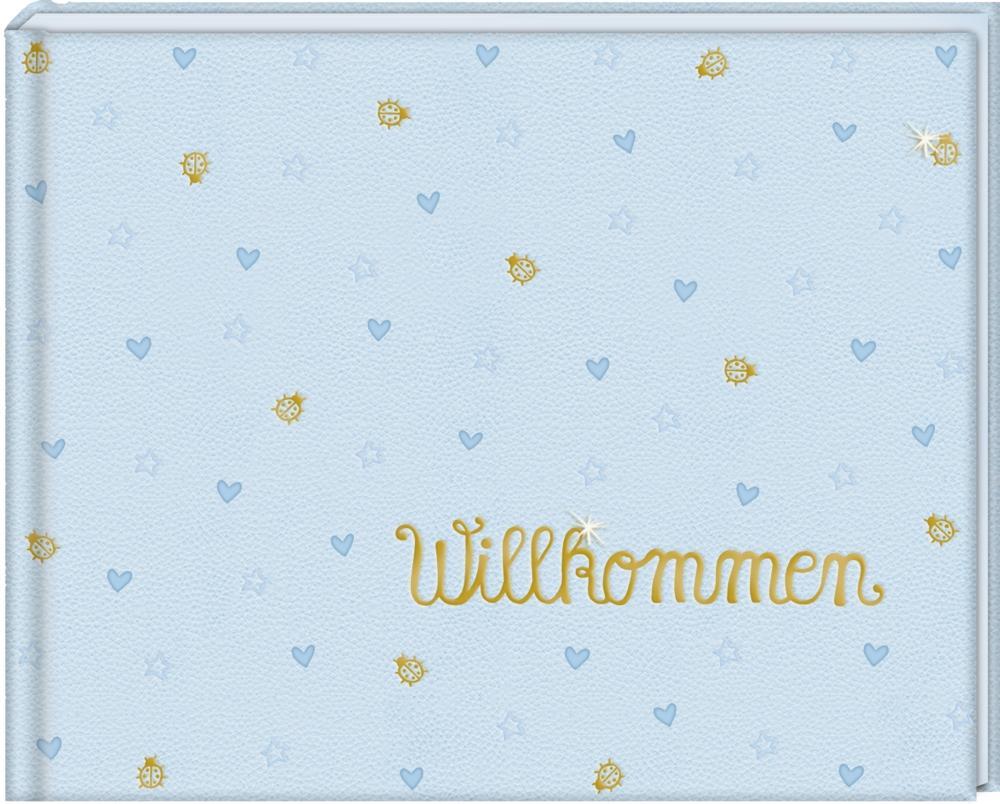 Babyalbum - BabyGlück - Willkommen. Hellblau