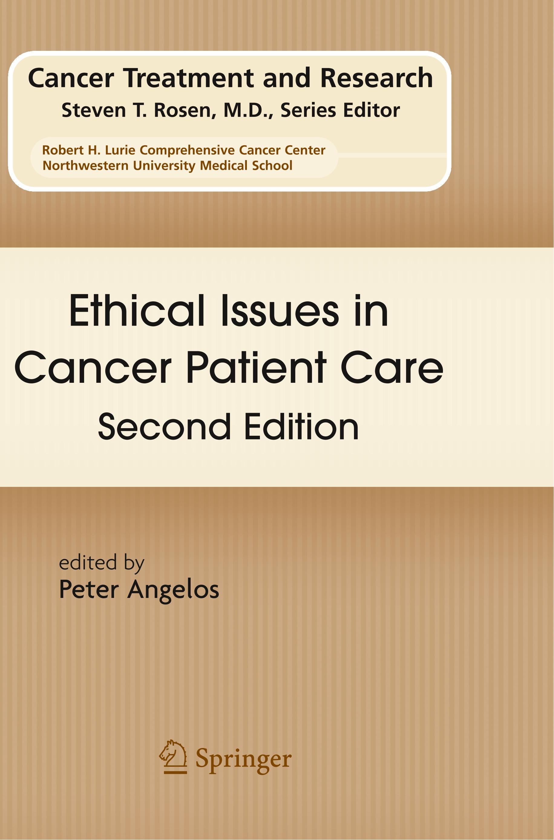 Ethical Issues in Cancer Patient Care