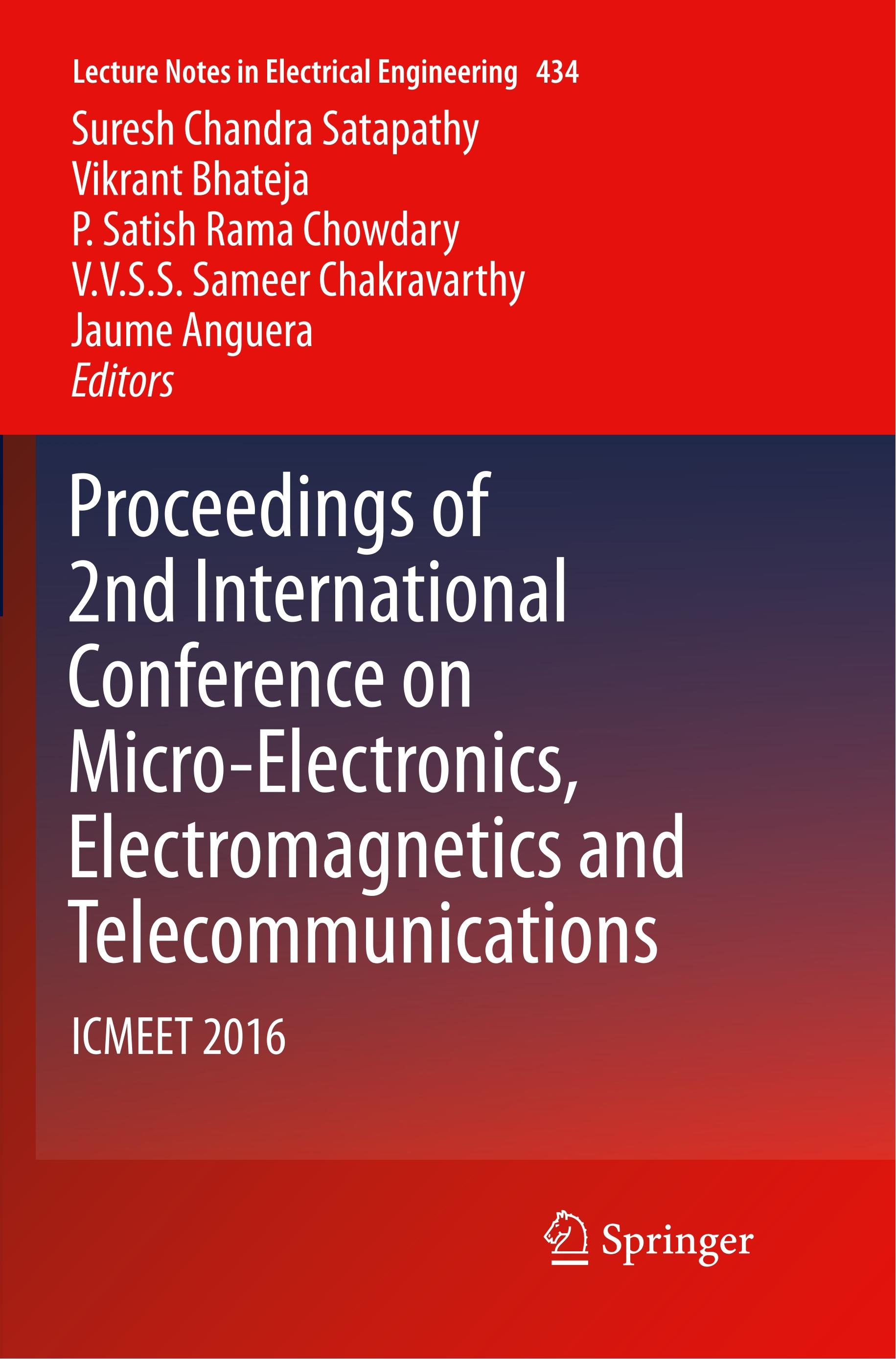 Proceedings of 2nd International Conference on Micro-Electronics, Electromagnetics and Telecommunications