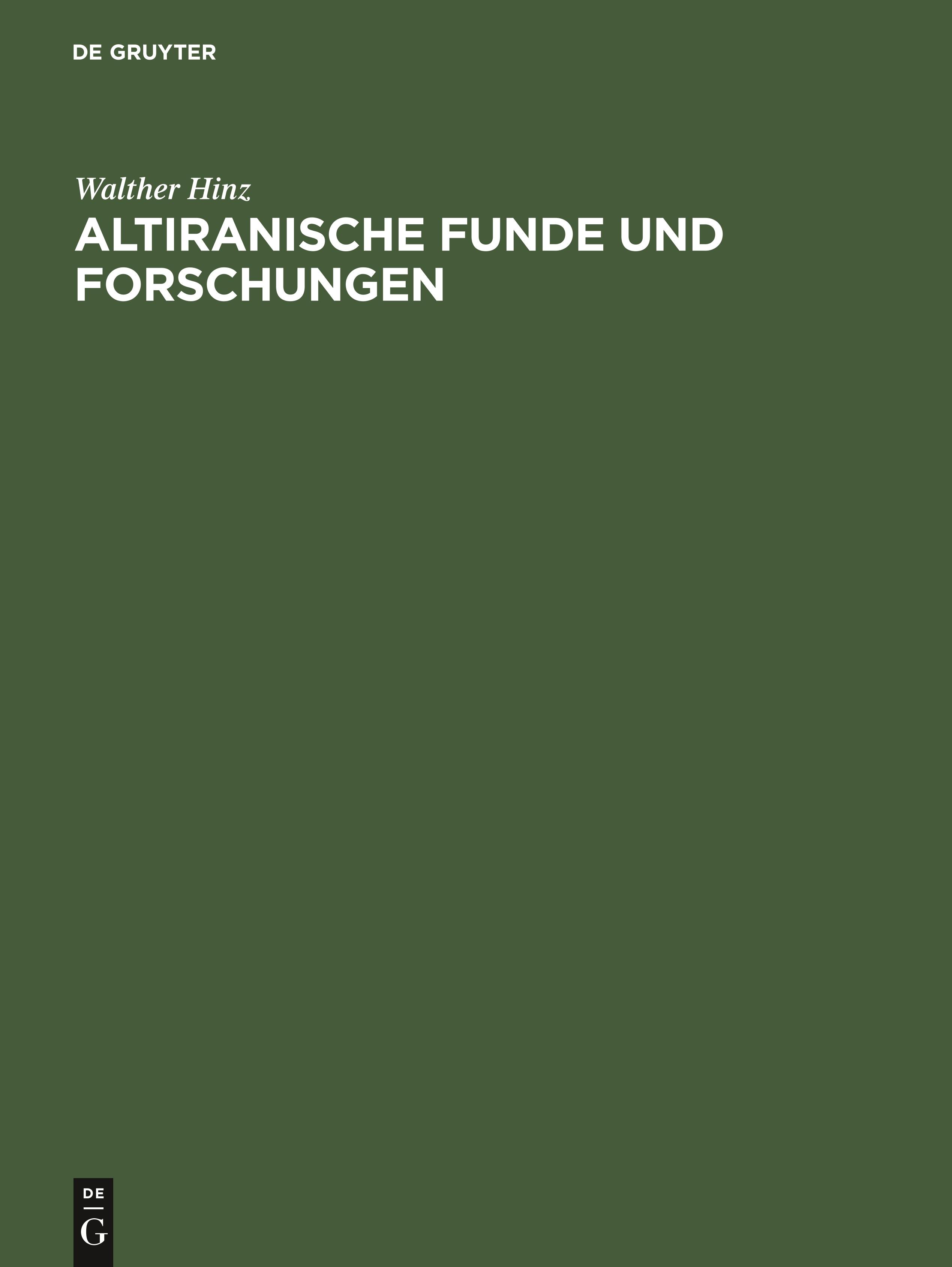 Altiranische Funde und Forschungen