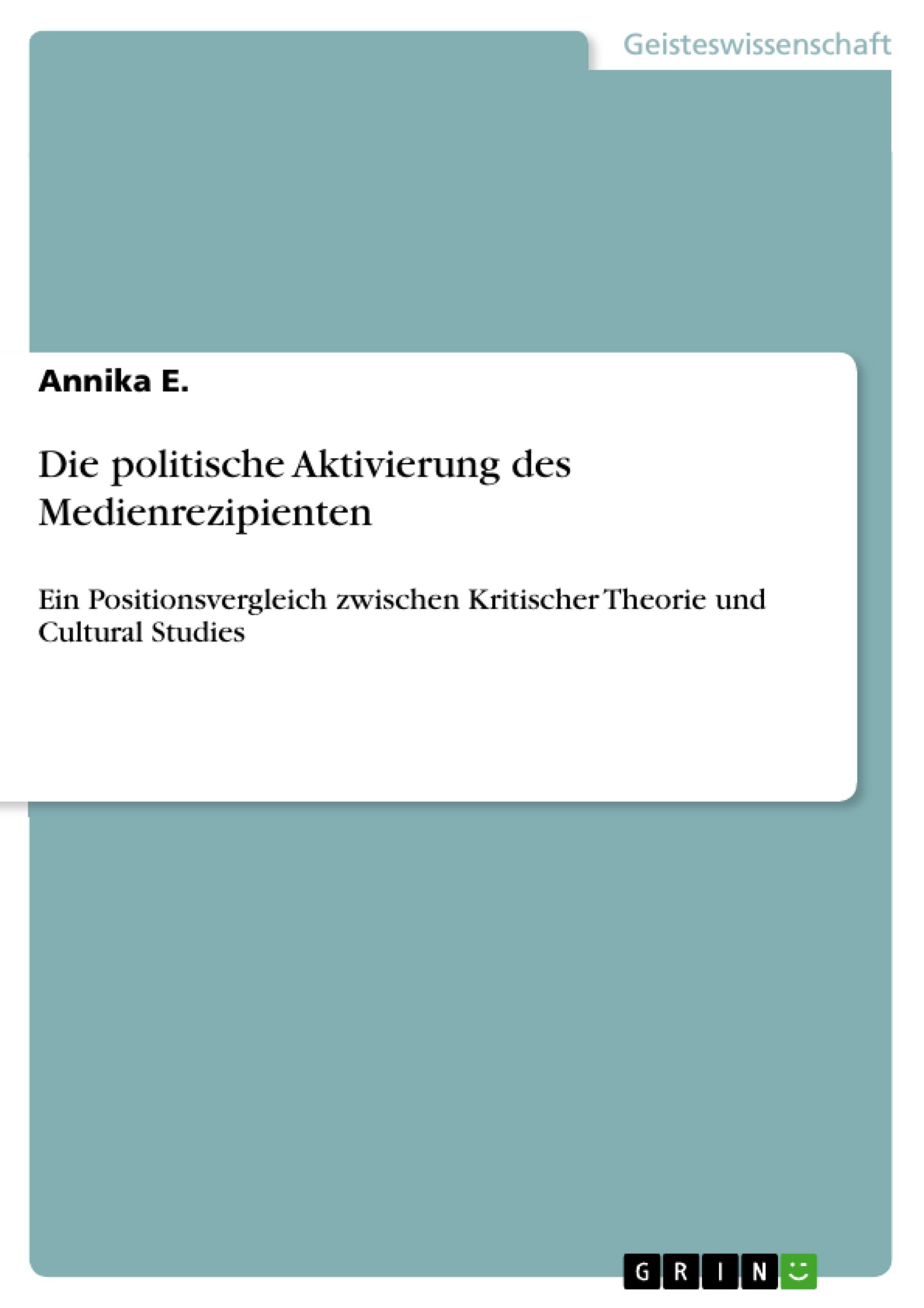 Die politische Aktivierung des Medienrezipienten