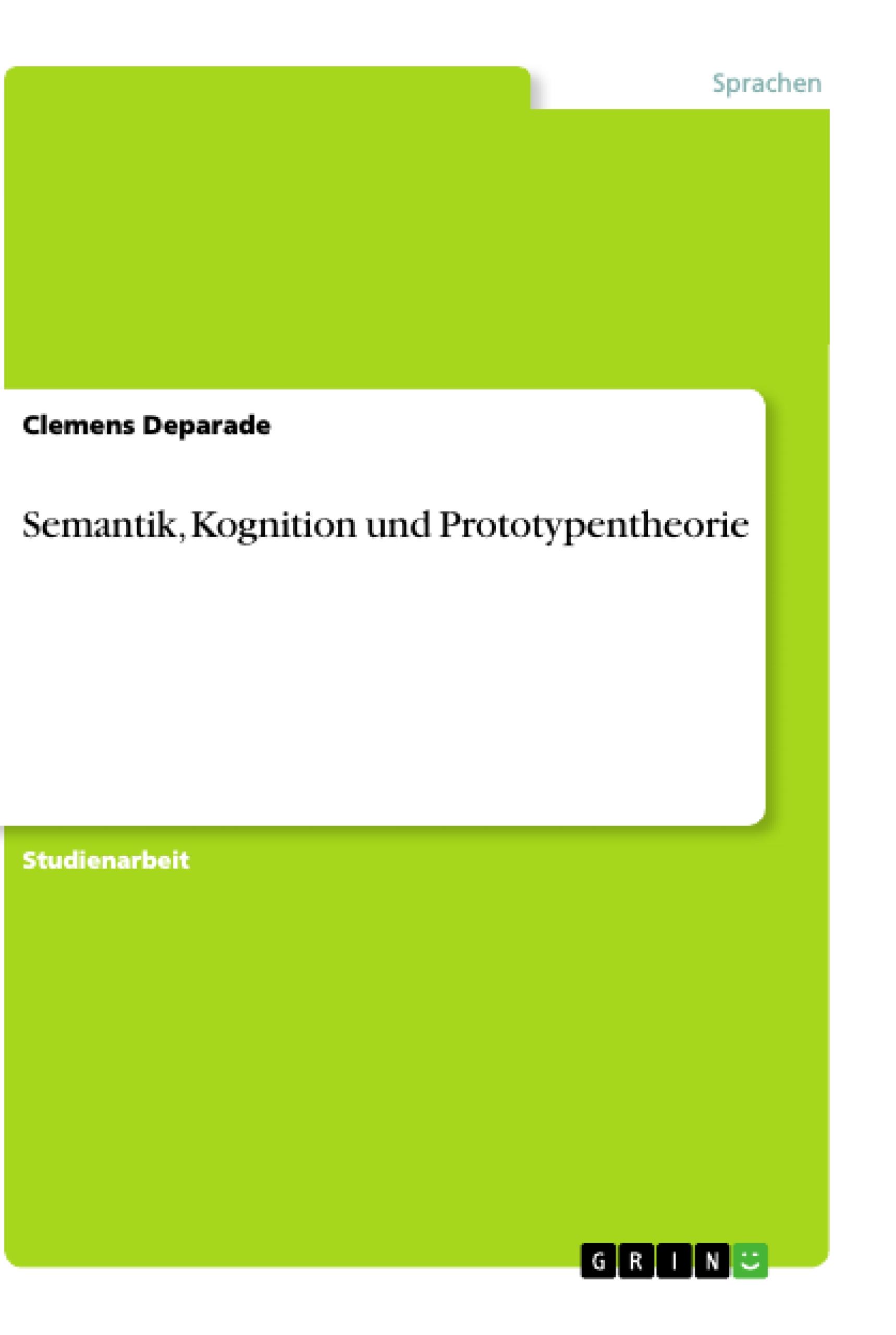 Semantik, Kognition und Prototypentheorie