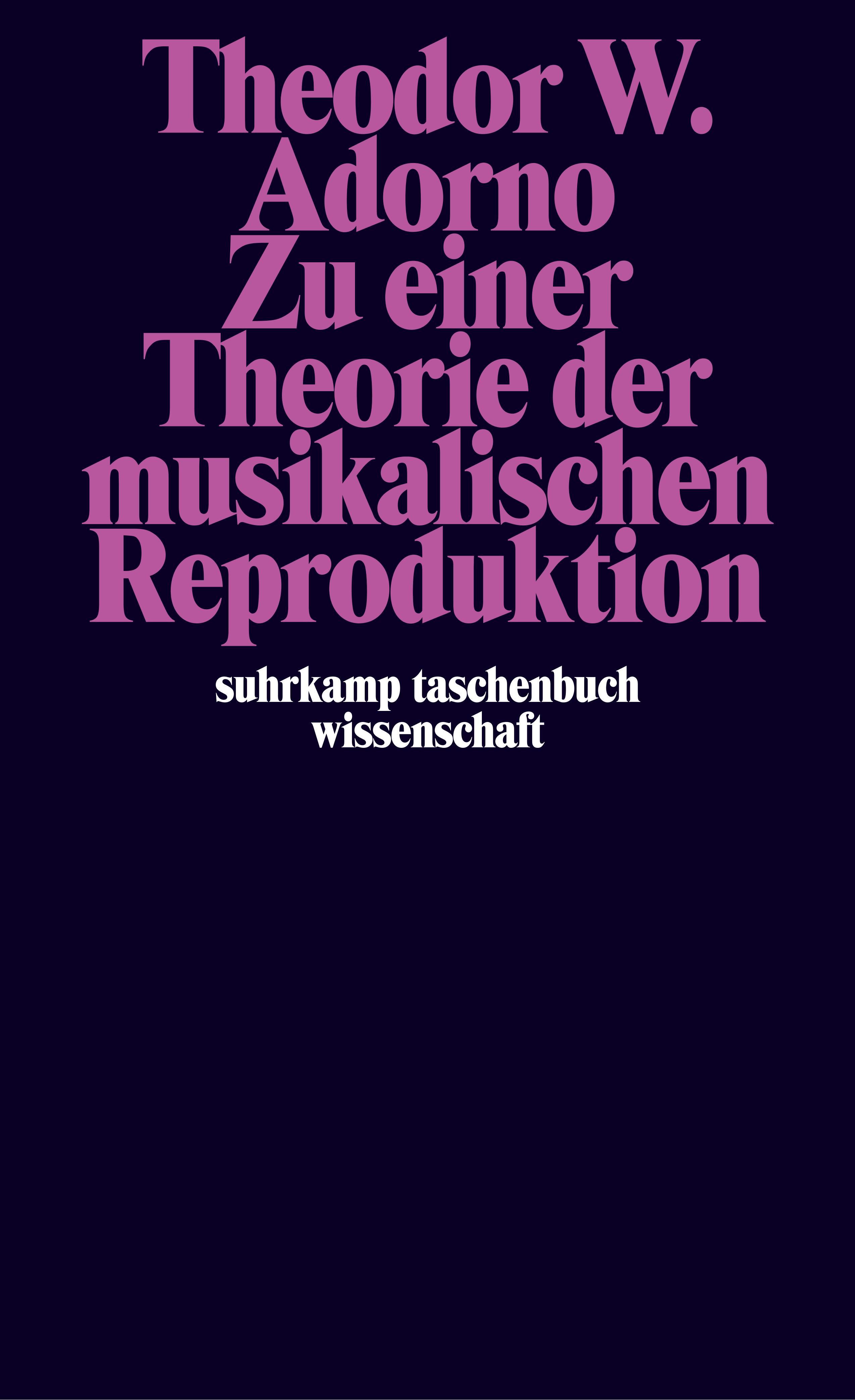 Zu einer Theorie der musikalischen Reproduktion