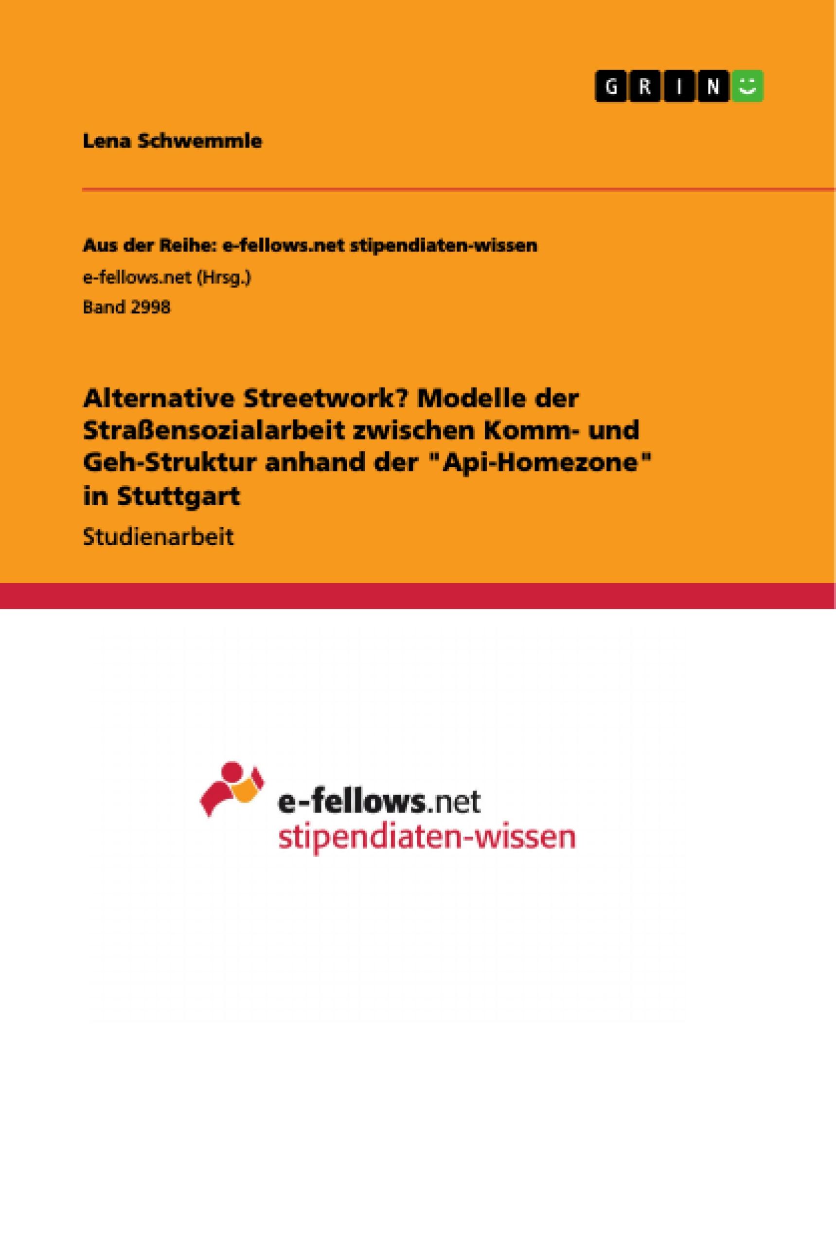 Alternative Streetwork? Modelle der Straßensozialarbeit zwischen Komm- und Geh-Struktur anhand der "Api-Homezone" in Stuttgart