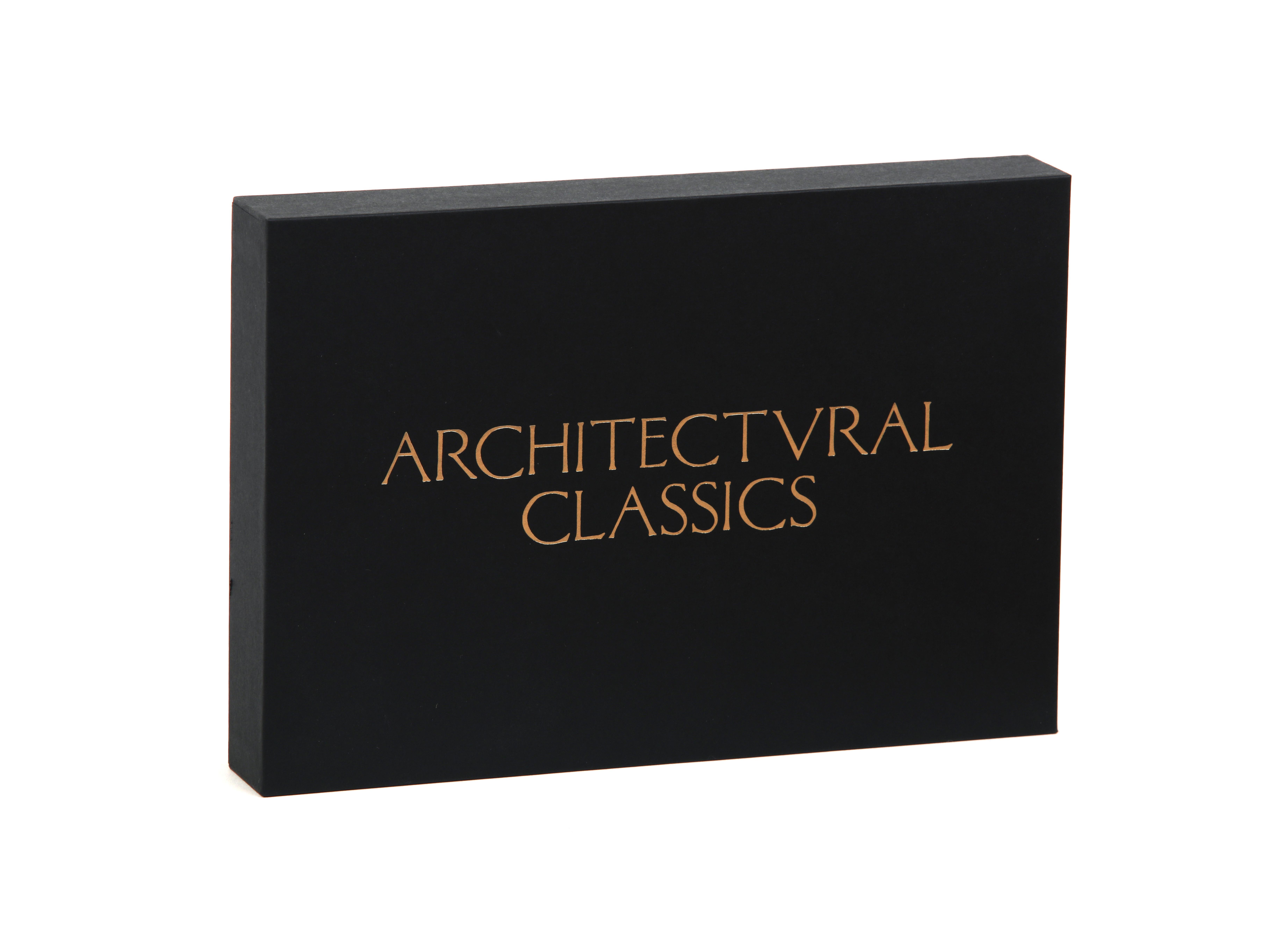 Architectural Classics Notecards: 20 Prints and Envelopes (20 Different Cards on Luxe Paper, 9 X 6", Gold Foil Stamped Box, Great for All Occasions)