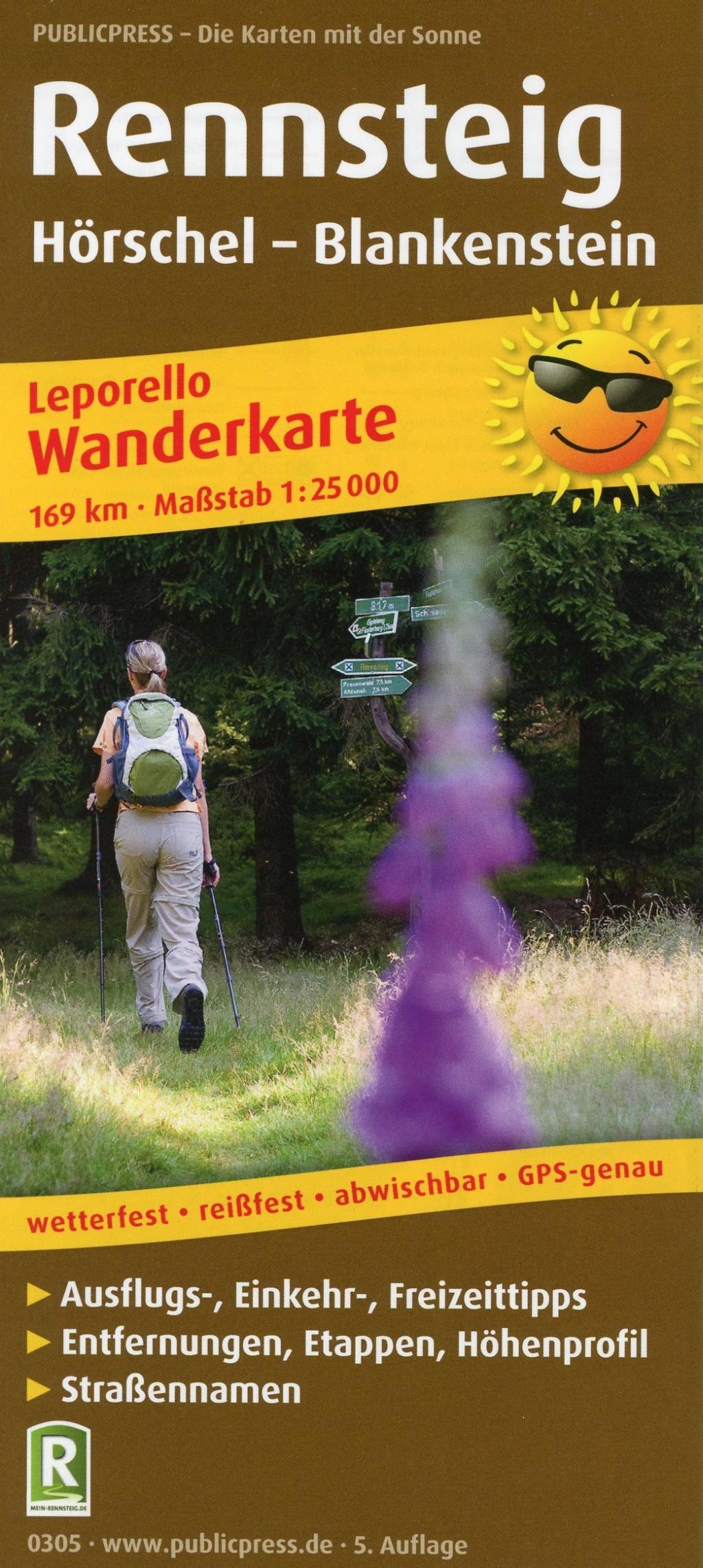 Wanderkarte Rennsteig 1  : 25 000