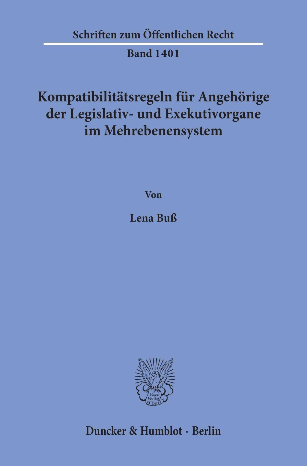 Kompatibilitätsregeln für Angehörige der Legislativ- und Exekutivorgane im Mehrebenensystem.