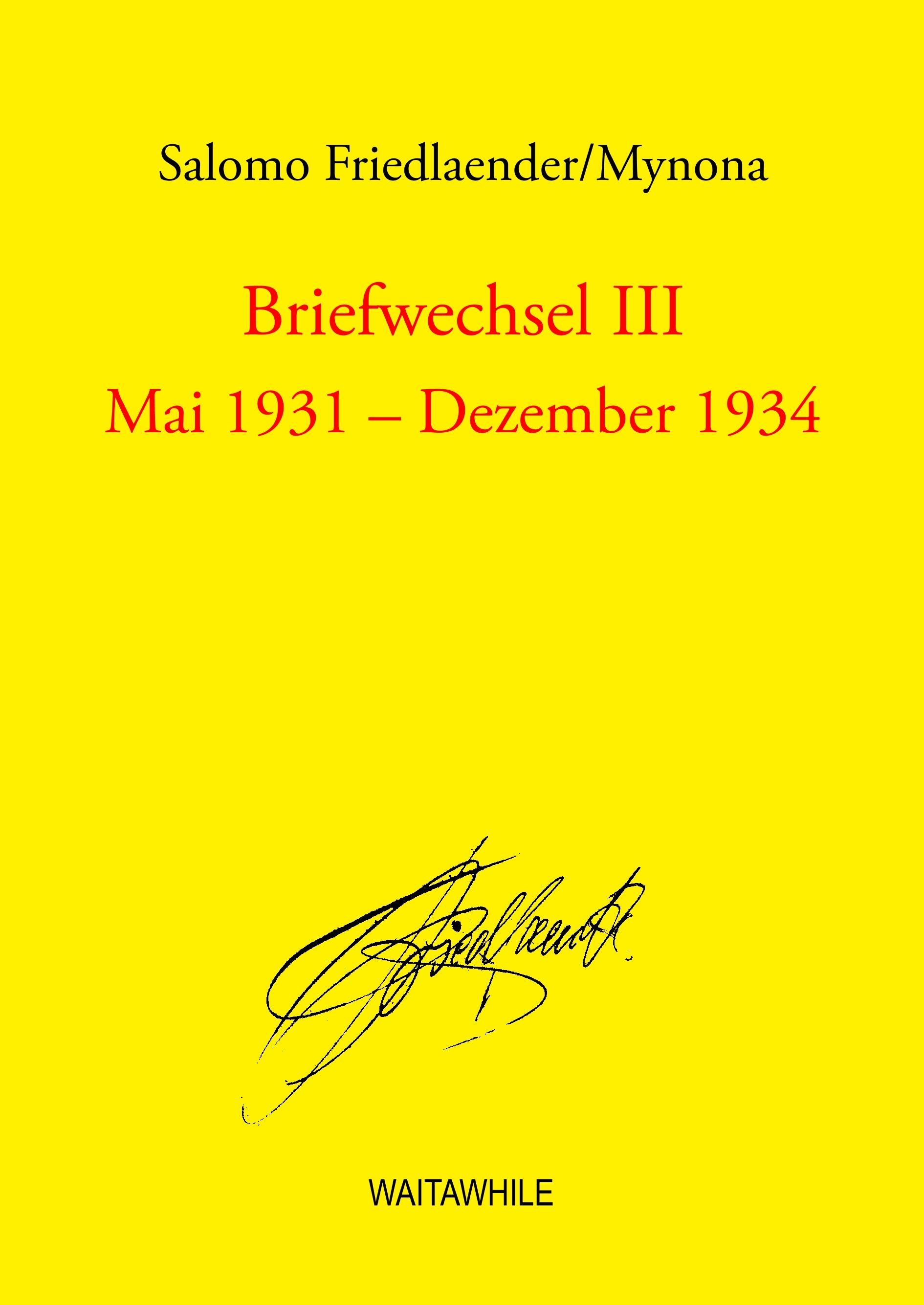 Briefwechsel III