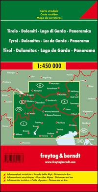 Tirol - Dolomiten  - Gardasee Panorama 1 : 450 000