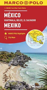 MARCO POLO Kontinentalkarte Mexiko, Guatemala, Belize, El Salvador 1: 2 500 000