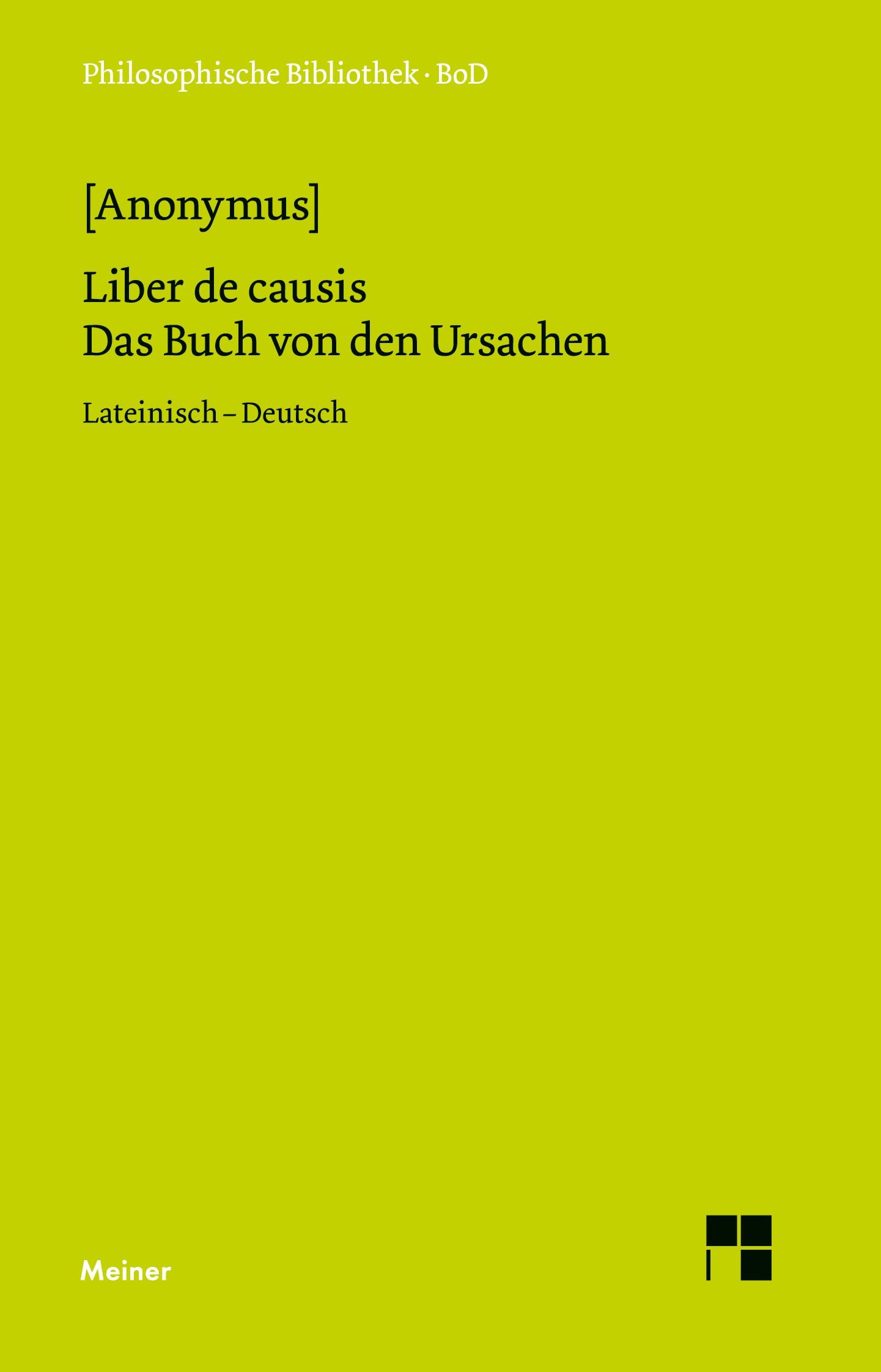 Liber de causis. Das Buch von den Ursachen