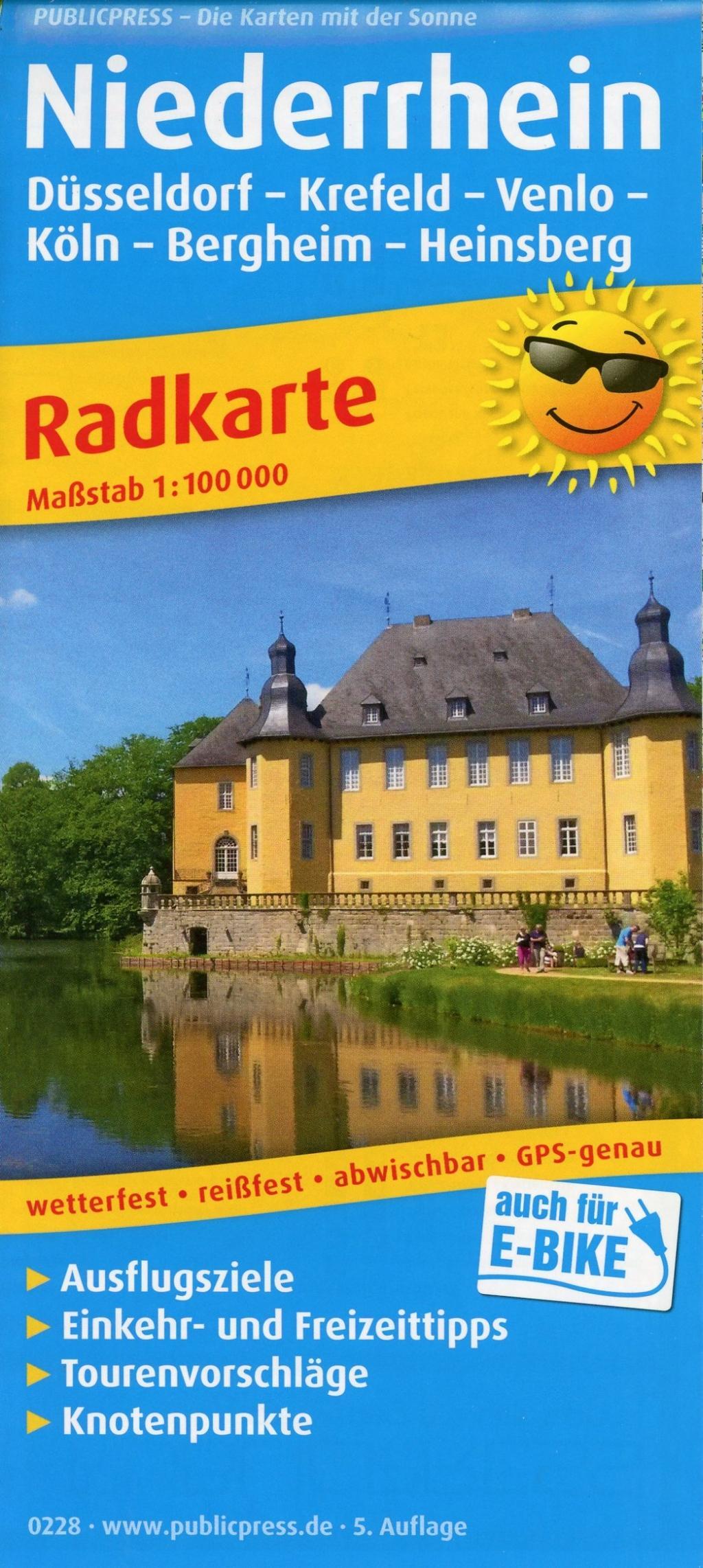 Niederrhein, Düsseldorf - Krefeld - Venlo - Köln - Bergheim - Heinsberg 1:100 000