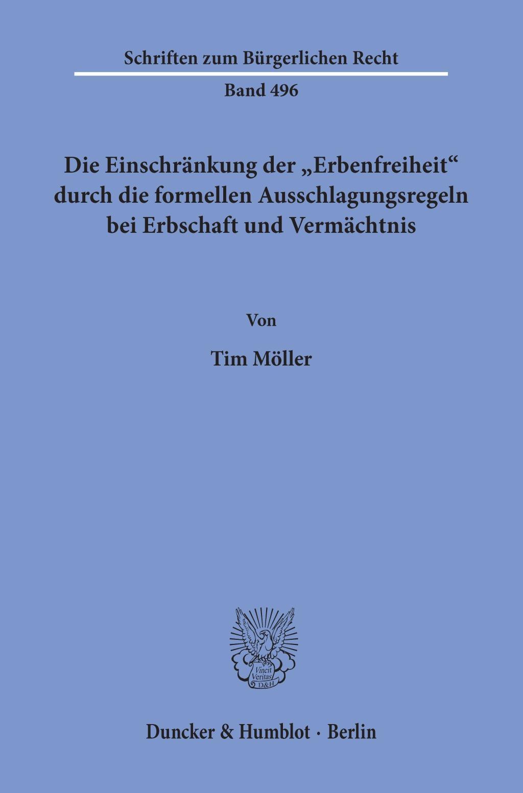 Die Einschränkung der »Erbenfreiheit« durch die formellen Ausschlagungsregeln bei Erbschaft und Vermächtnis.