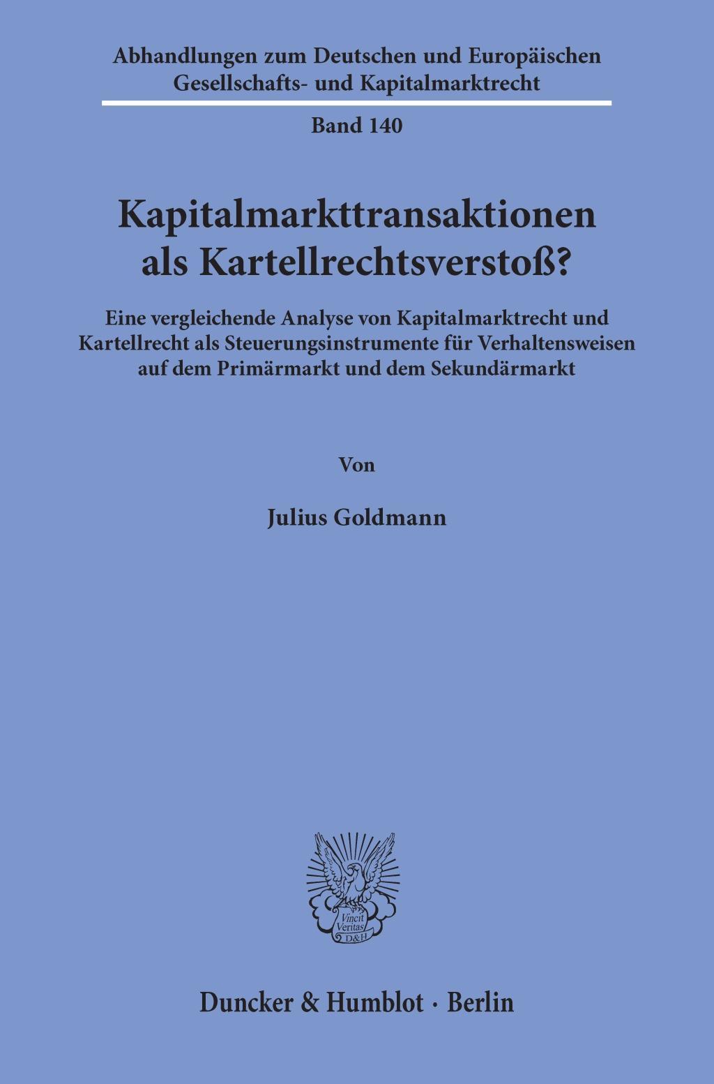 Kapitalmarkttransaktionen als Kartellrechtsverstoß?