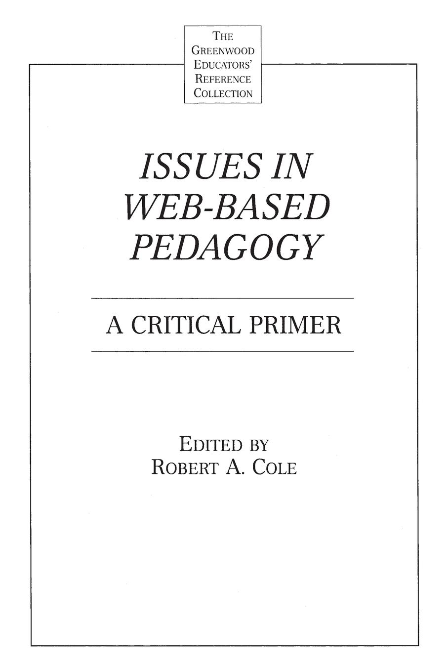 Issues in Web-Based Pedagogy