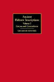 Ancient Hebrew Inscriptions: Volume 2