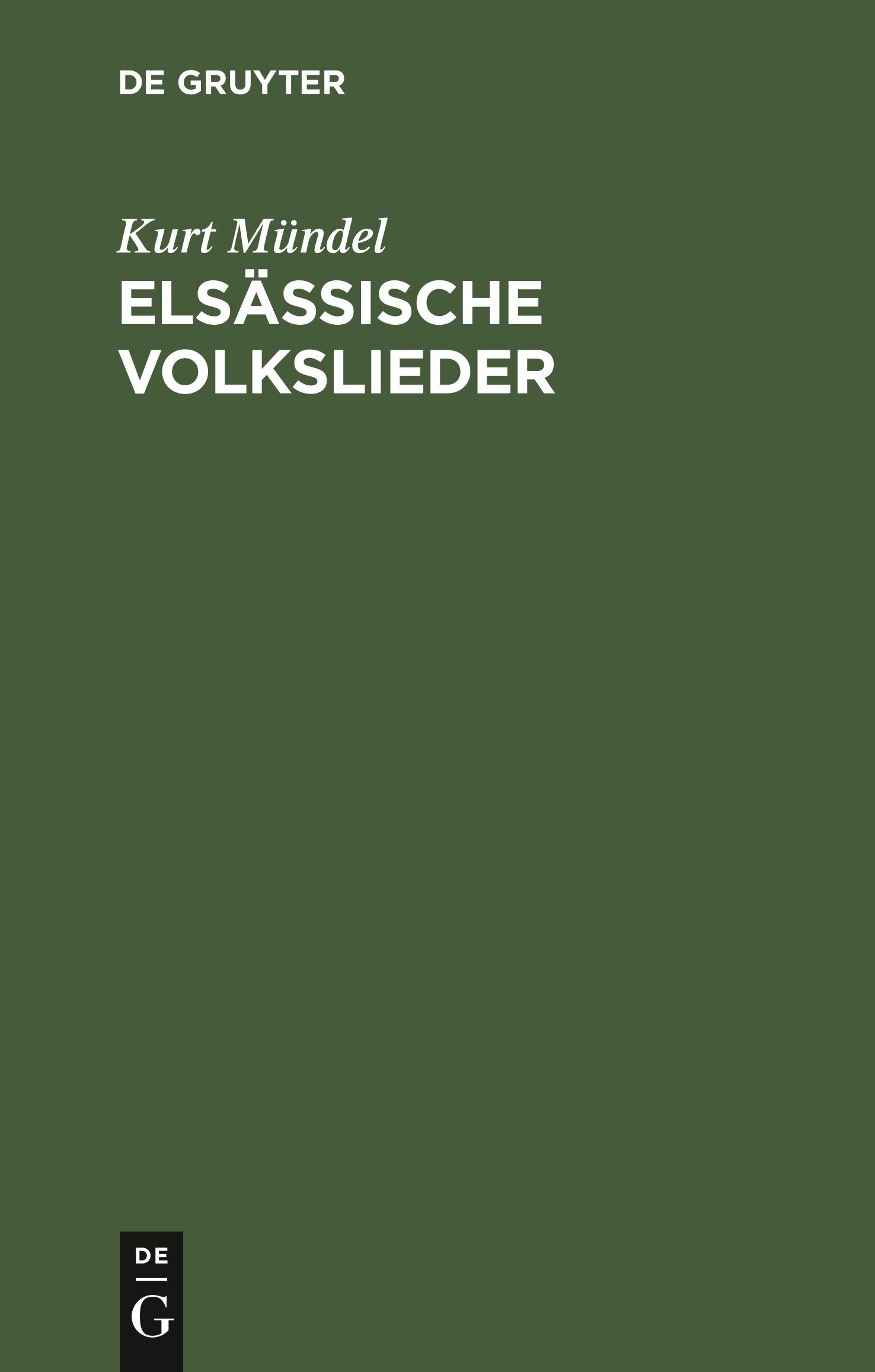 Elsässische Volkslieder