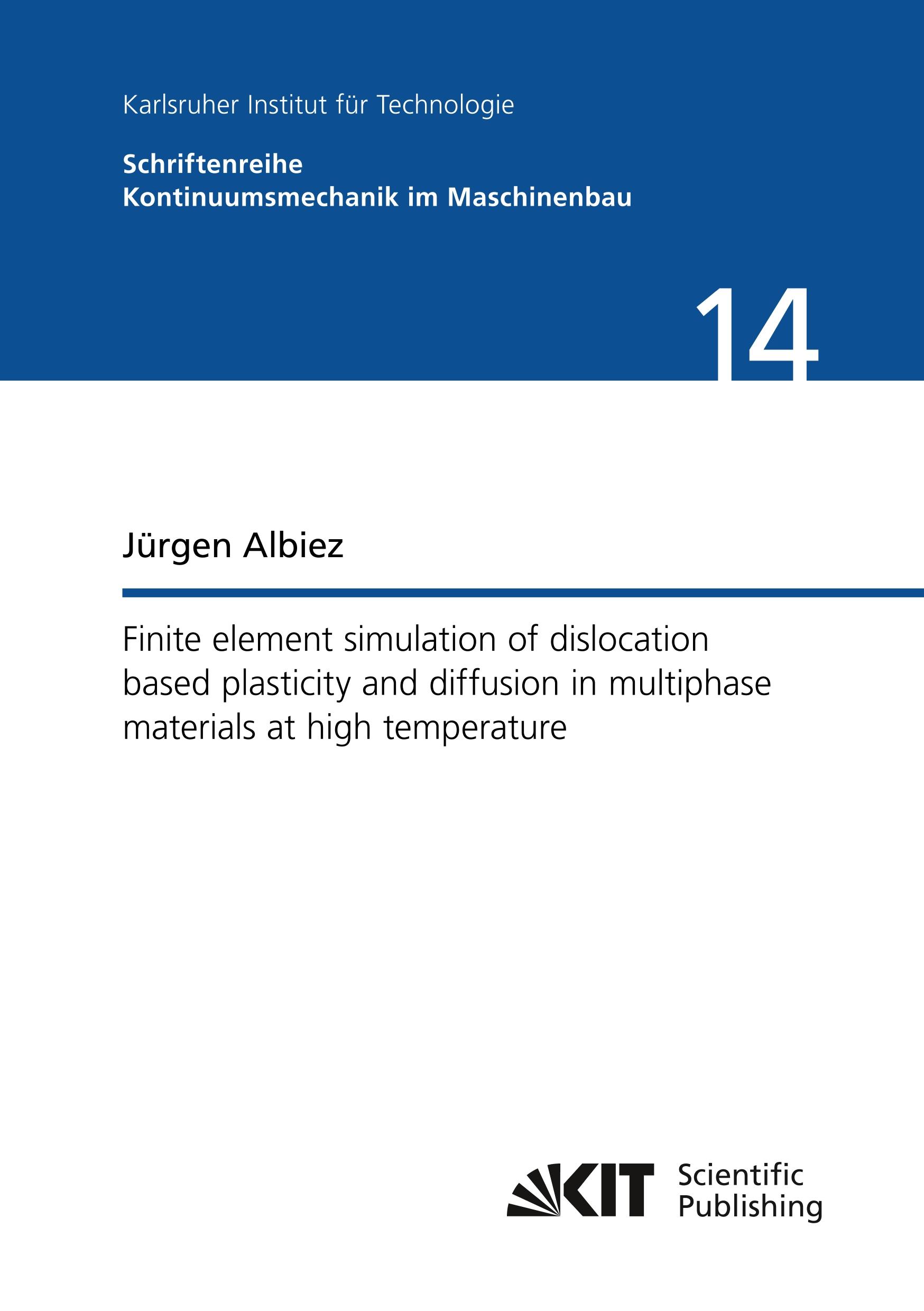 Finite element simulation of dislocation based plasticity and diffusion in multiphase materials at high temperature