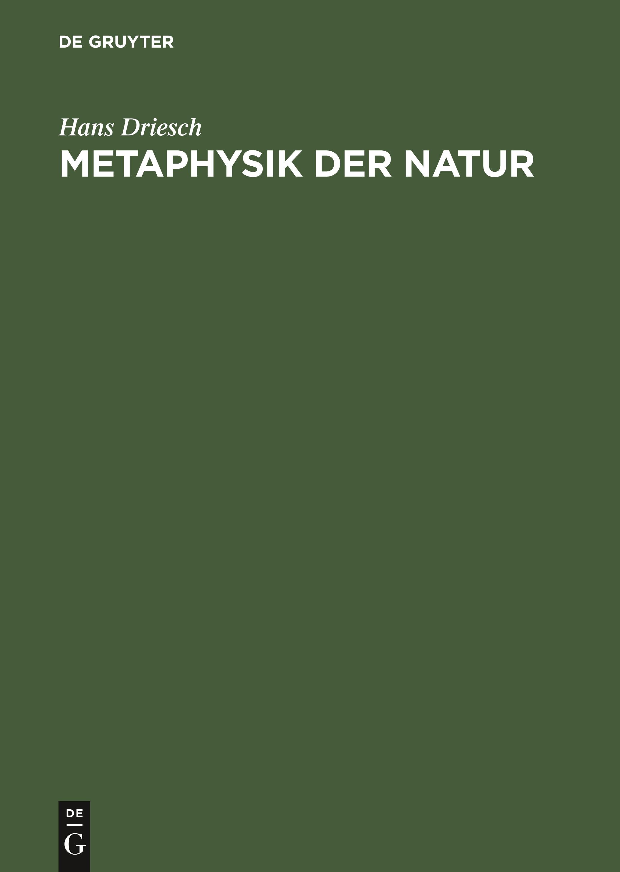 Metaphysik der Natur