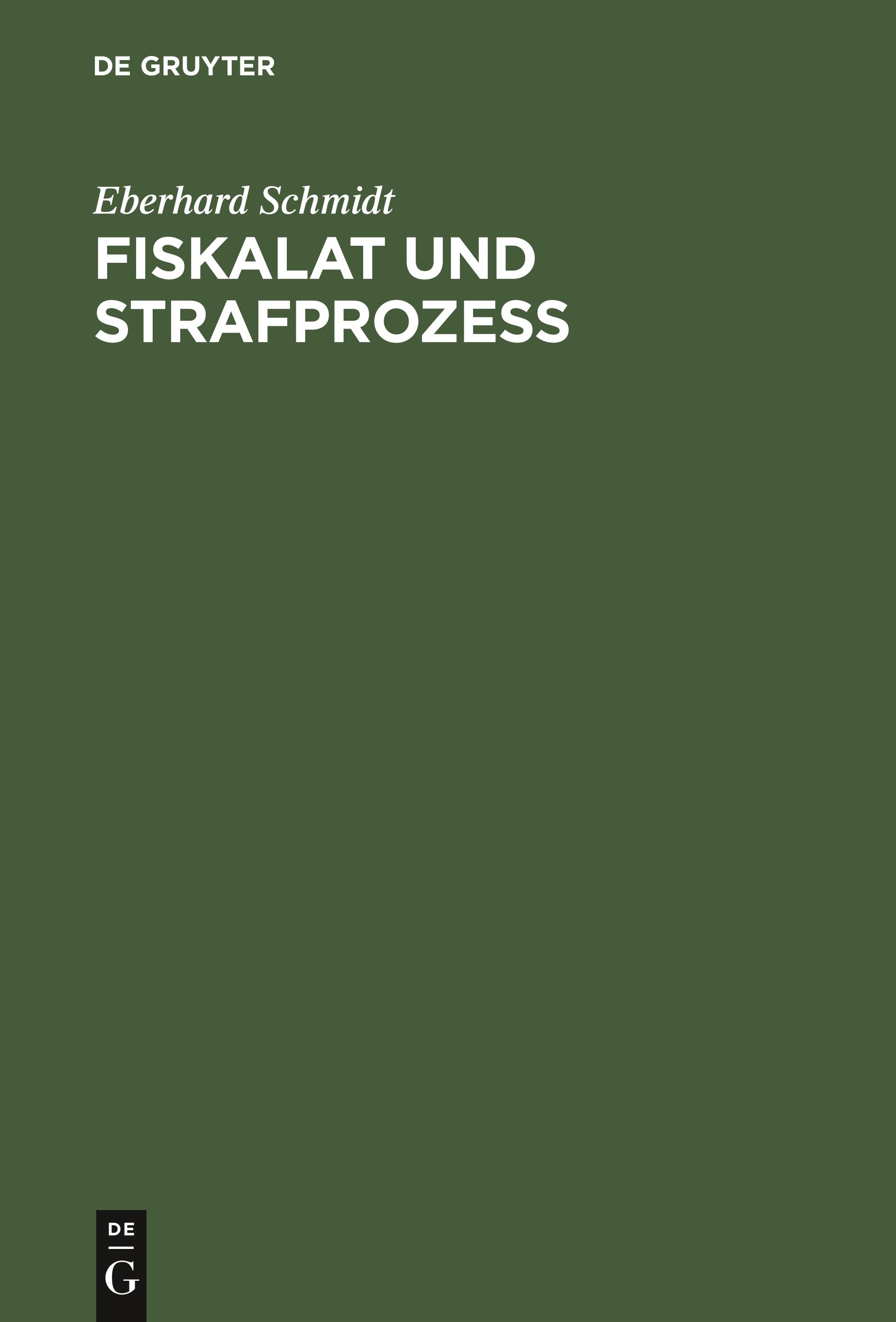 Fiskalat und Strafprozeß