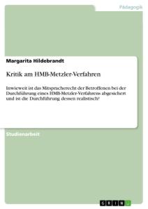 Kritik am HMB-Metzler-Verfahren