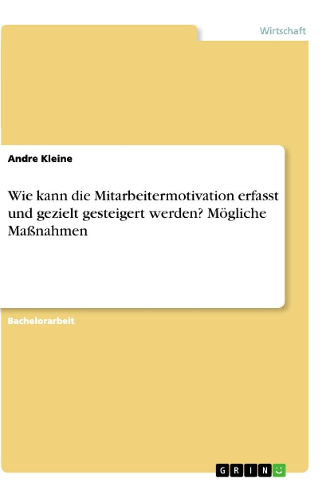 Wie kann die  Mitarbeitermotivation erfasst und gezielt gesteigert werden? Mögliche Maßnahmen