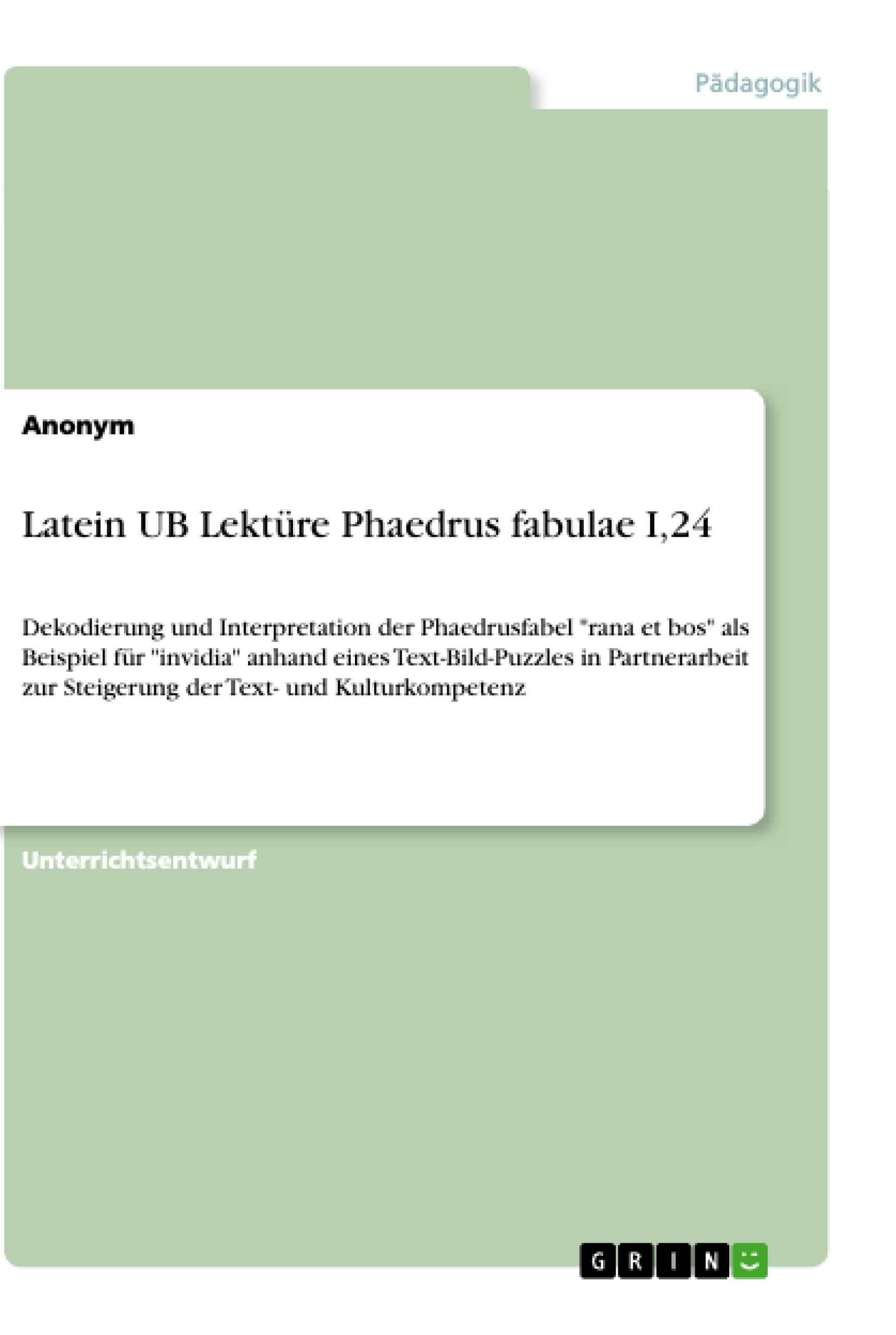 Latein UB Lektüre Phaedrus fabulae I,24