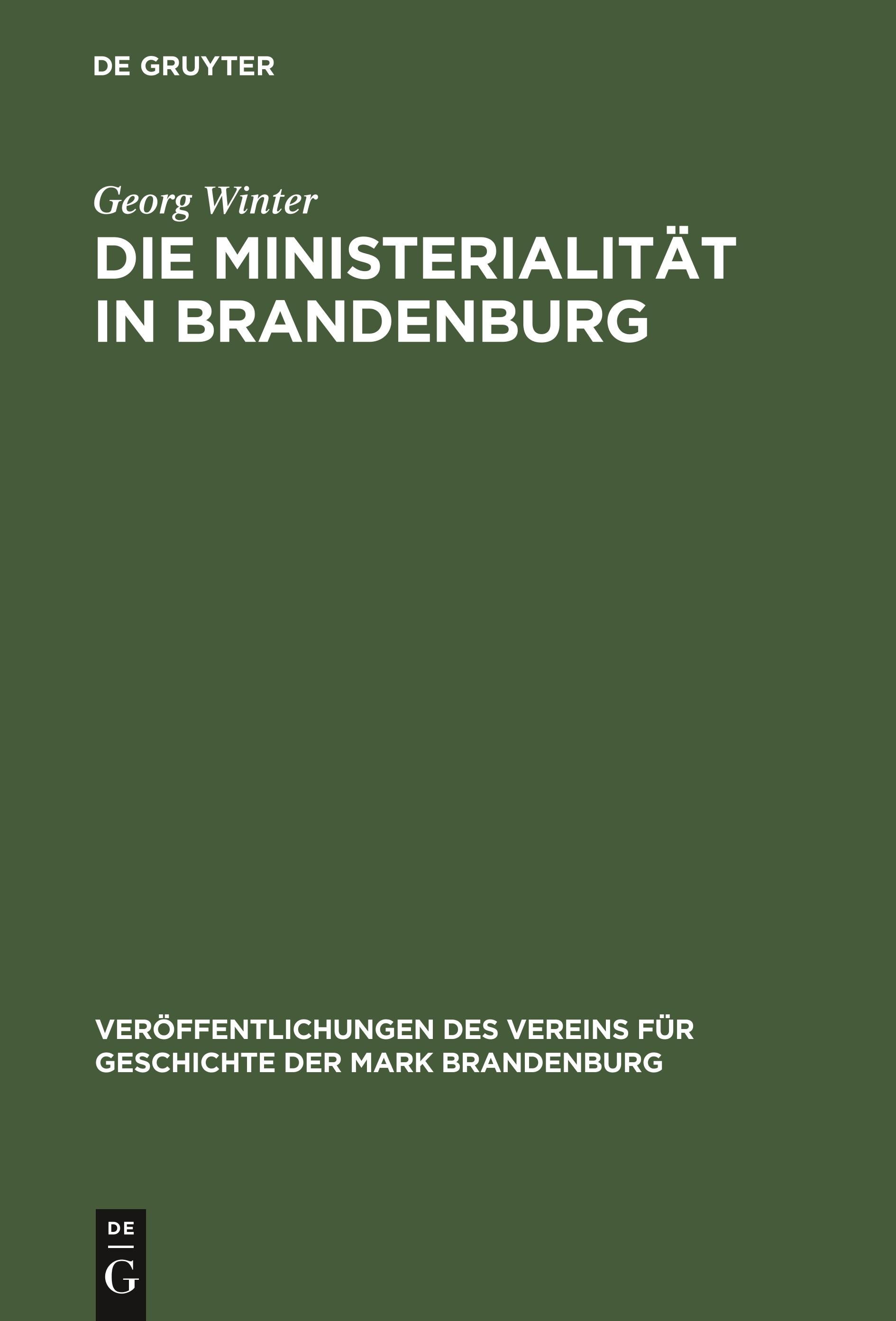 Die Ministerialität in Brandenburg