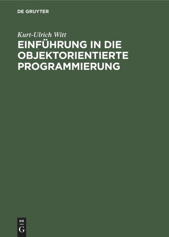 Einführung in die objektorientierte Programmierung