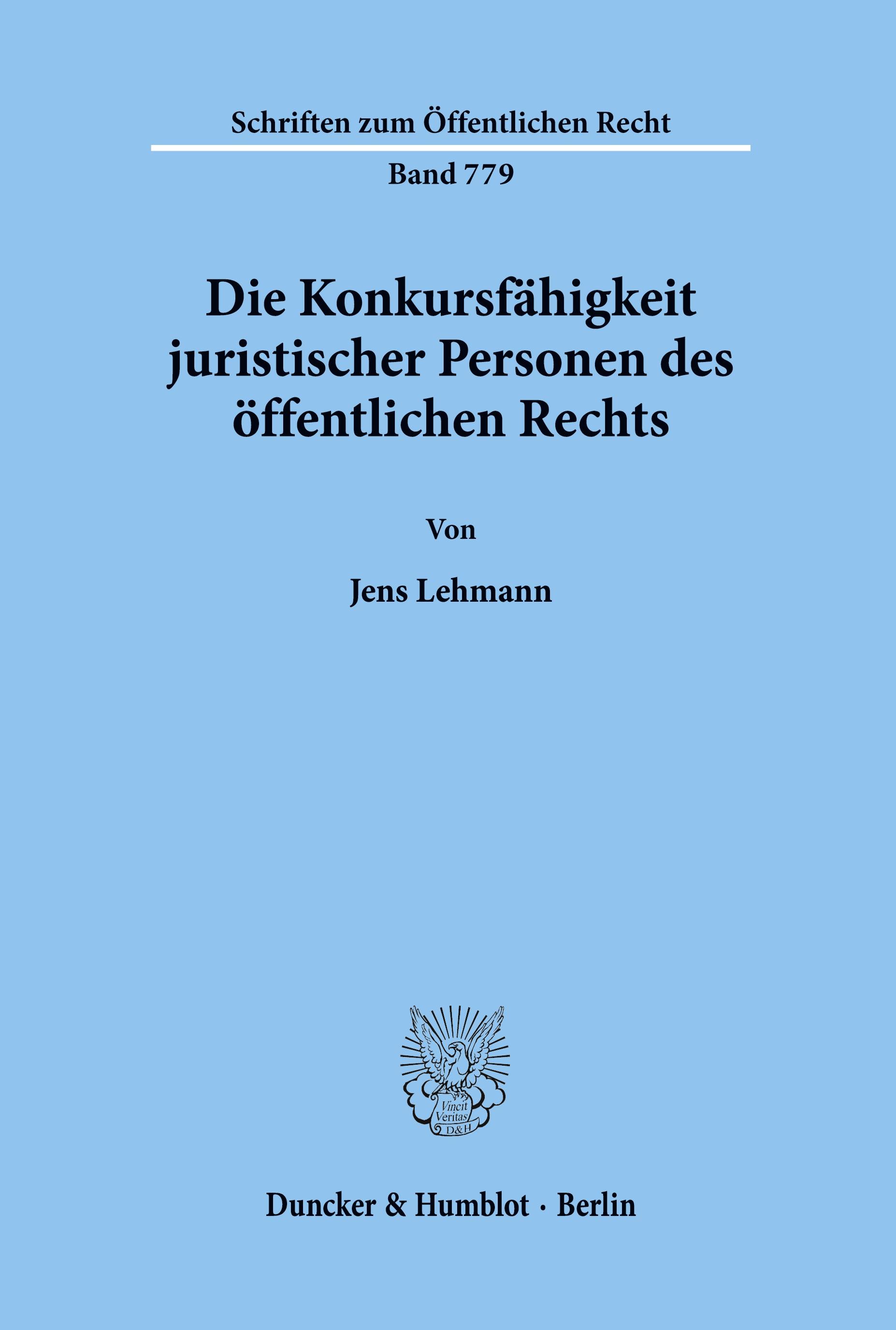 Die Konkursfähigkeit juristischer Personen des öffentlichen Rechts.