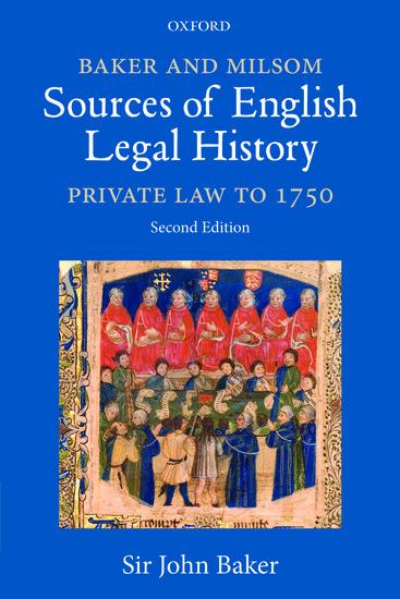 Baker and Milsom Sources of English Legal History