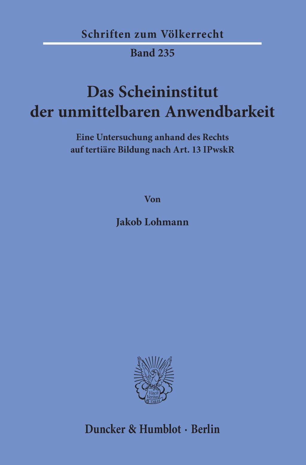 Das Scheininstitut der unmittelbaren Anwendbarkeit