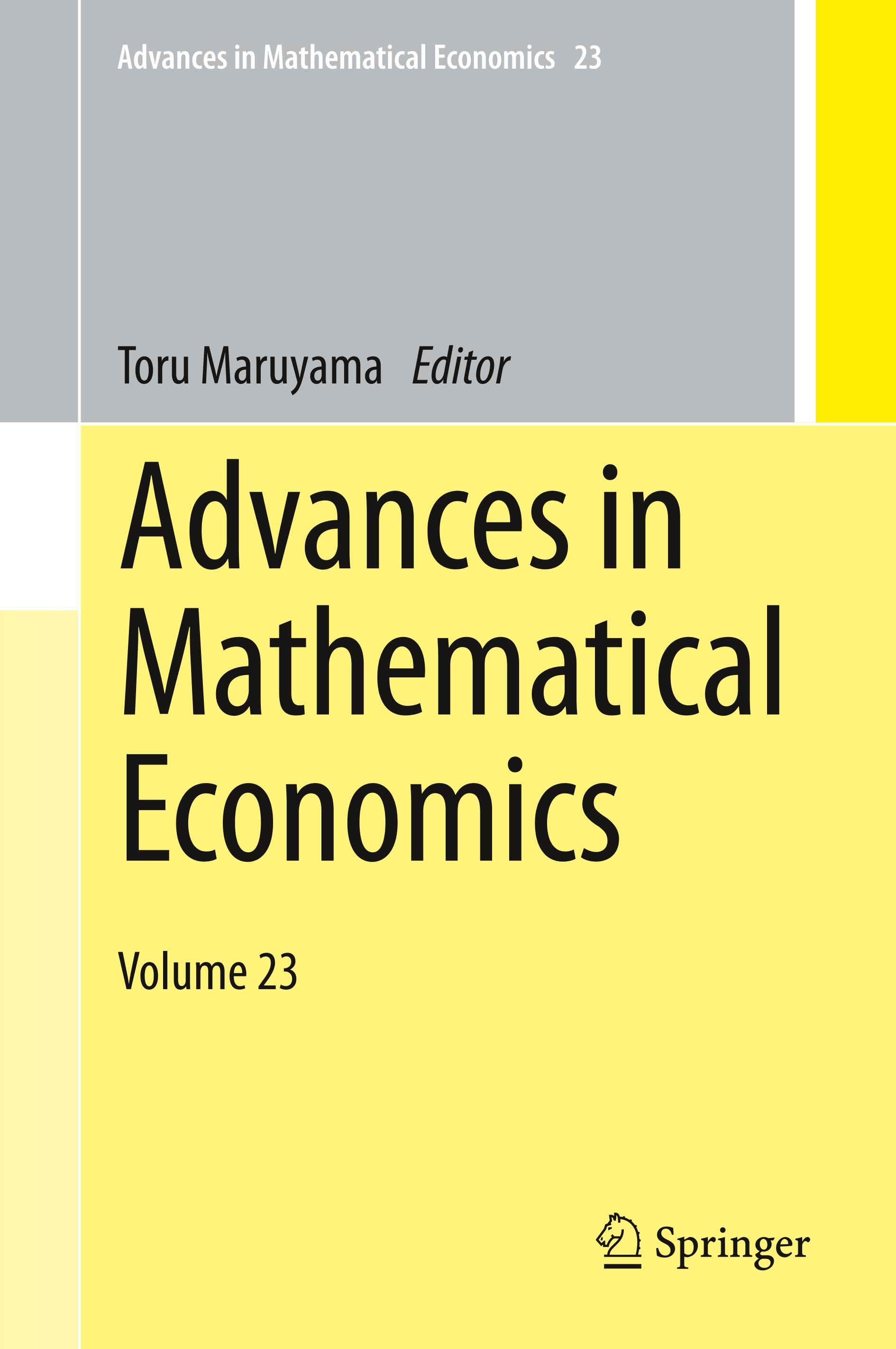 Advances in Mathematical Economics