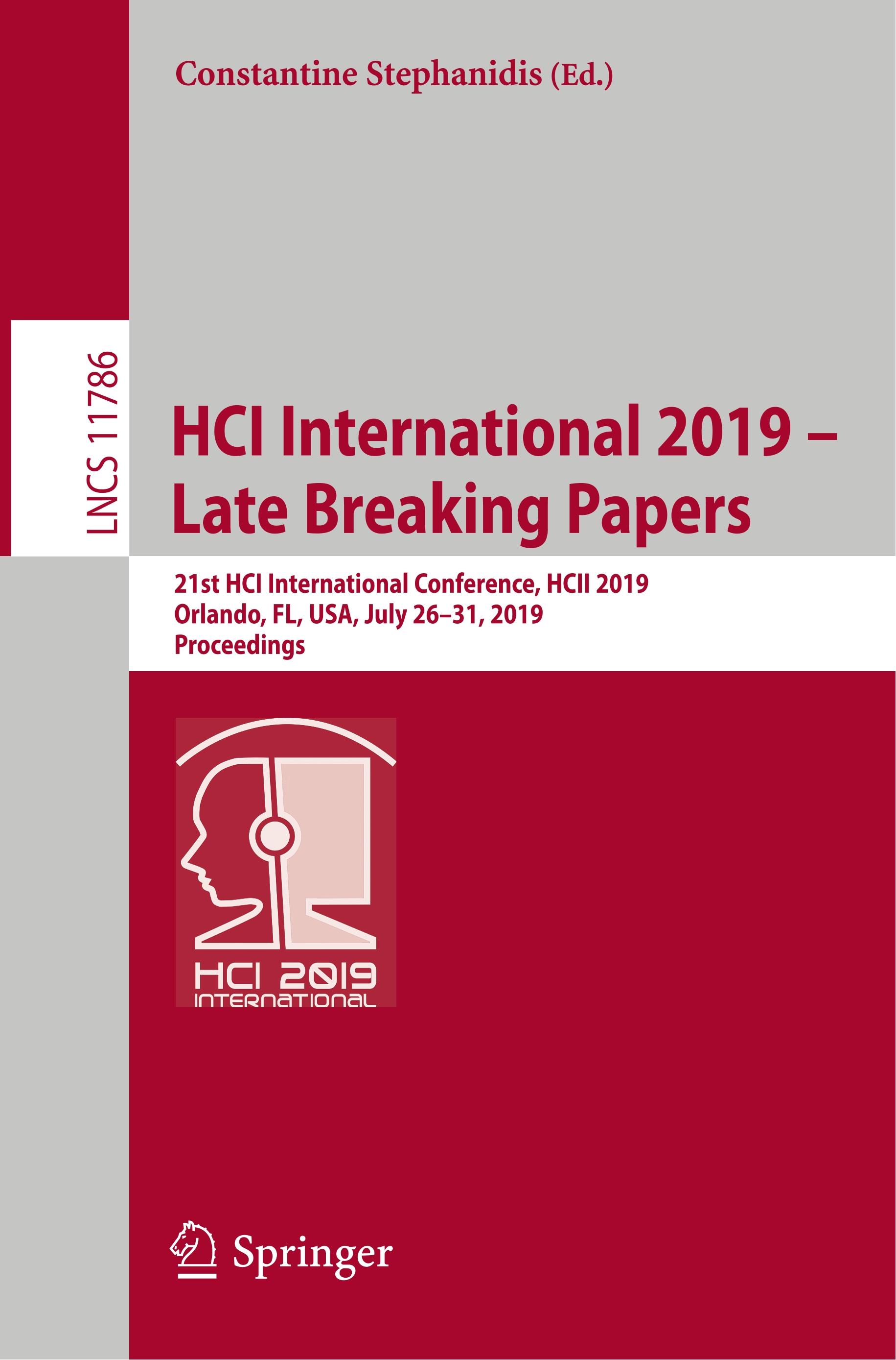 HCI International 2019 ¿ Late Breaking Papers