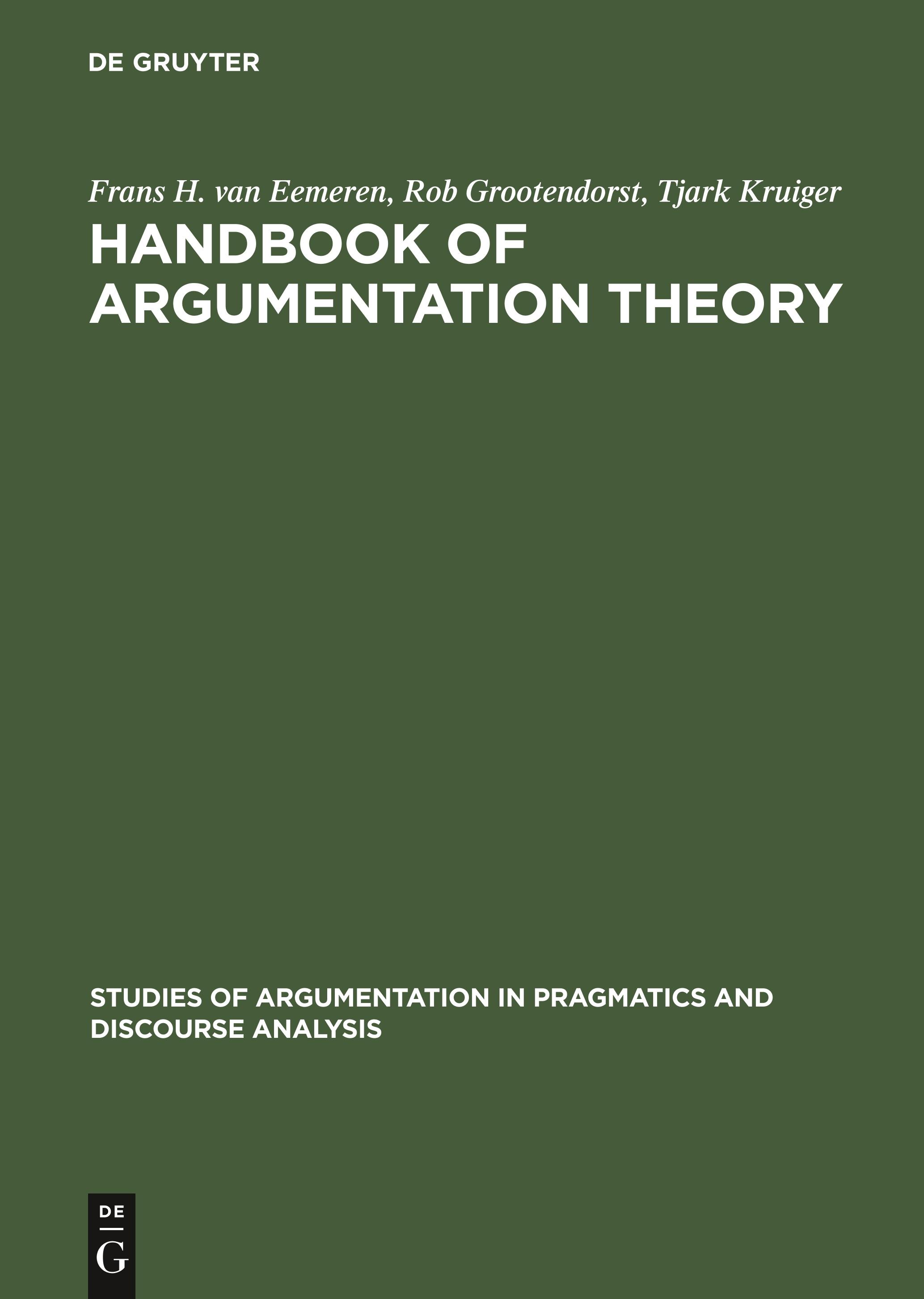 Handbook of Argumentation Theory