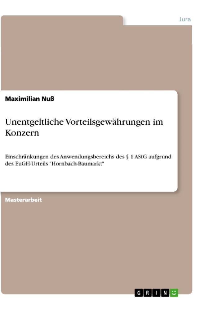 Unentgeltliche Vorteilsgewährungen im Konzern