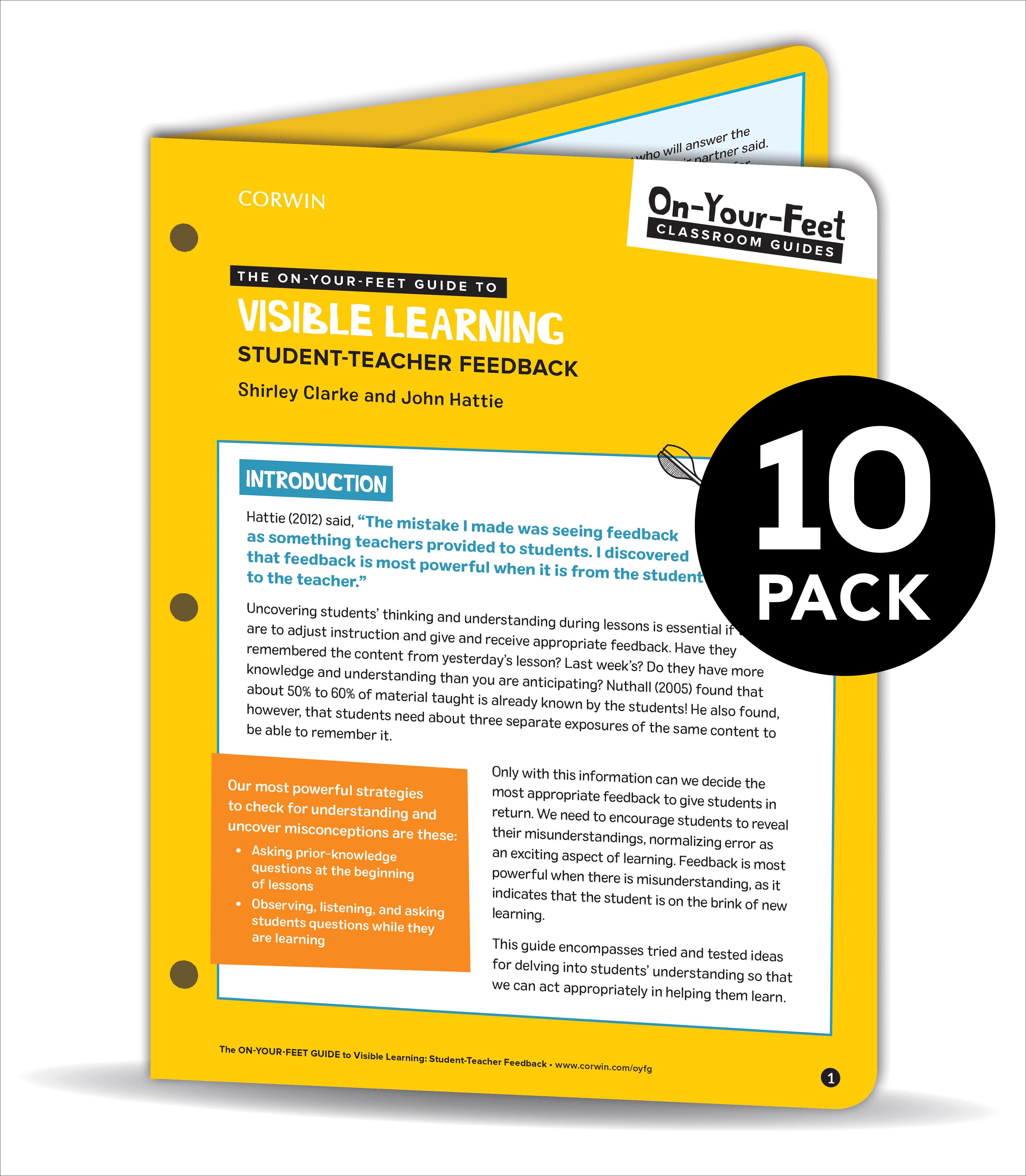 Bundle: Clarke: The On-Your-Feet Guide to Visible Learning: Student-Teacher Feedback: 10 Pack